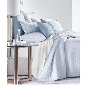 Hotel Collection Lagoon Full/Queen Quilted Coverlet Sea Blue New